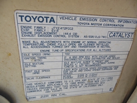 1988 TOYOTA TRUCK MATTE BLACK STD CAB 22.4L MT 2WD Z17736